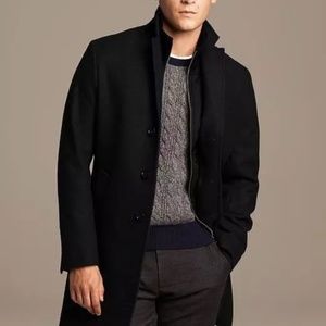 Banana Republic Men Wool Topcoat Trench, Medium